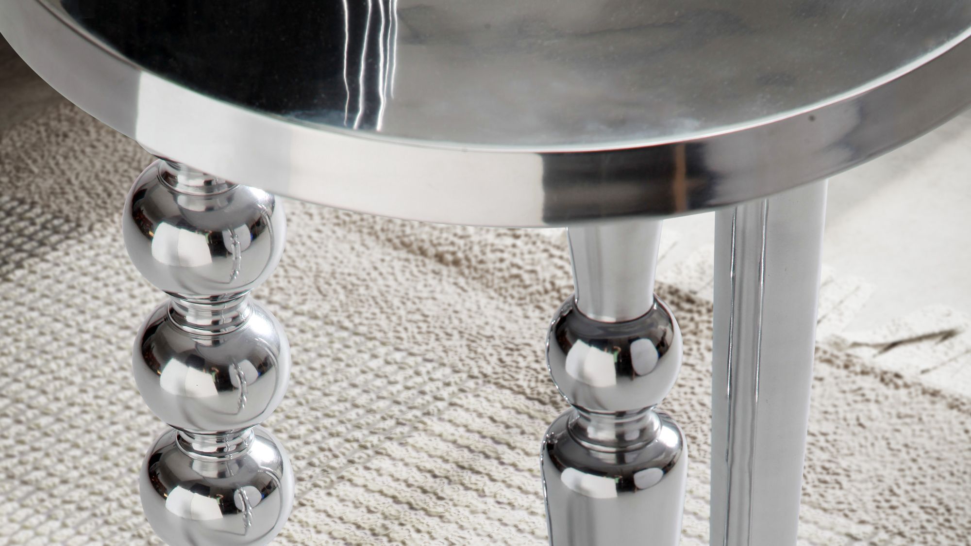 Beistelltisch Tolga Aluminium Silber Ø 44 × H 63 cm