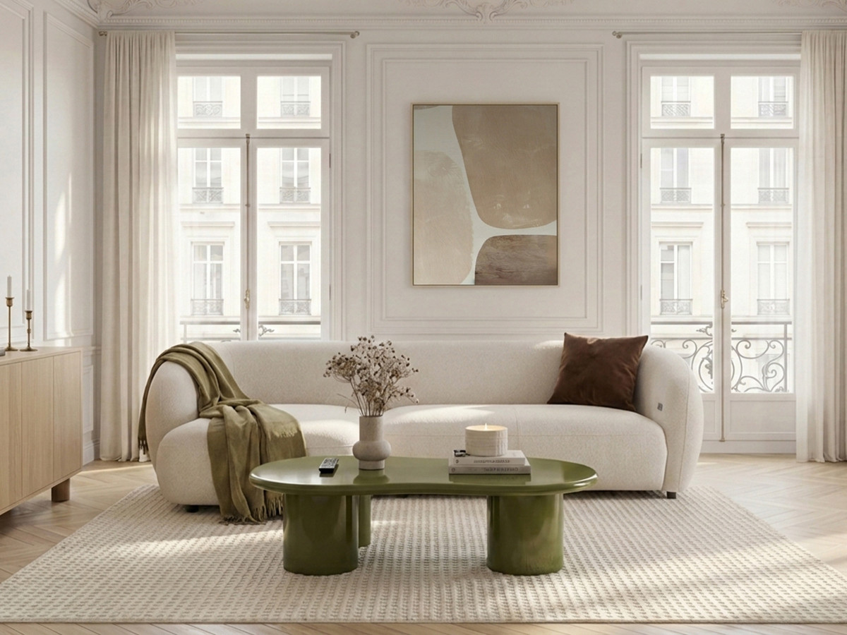 Bobochic Halo Ecksofa mit Schlaffunktion Stoff Beige Ecke links