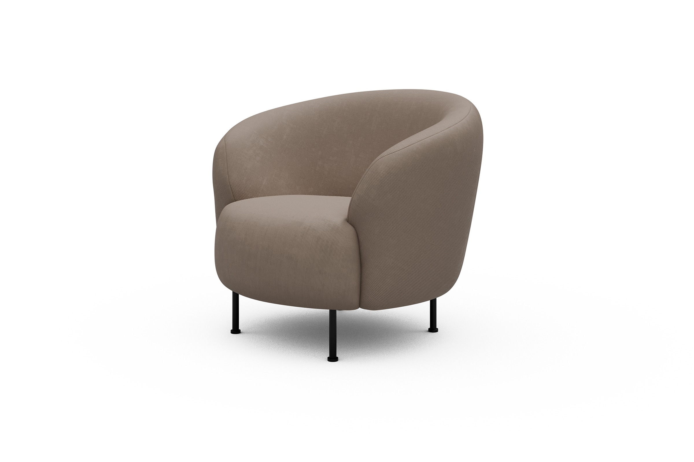 Sessel Ronda Metallbeine Schwarz Cordufine-Beige