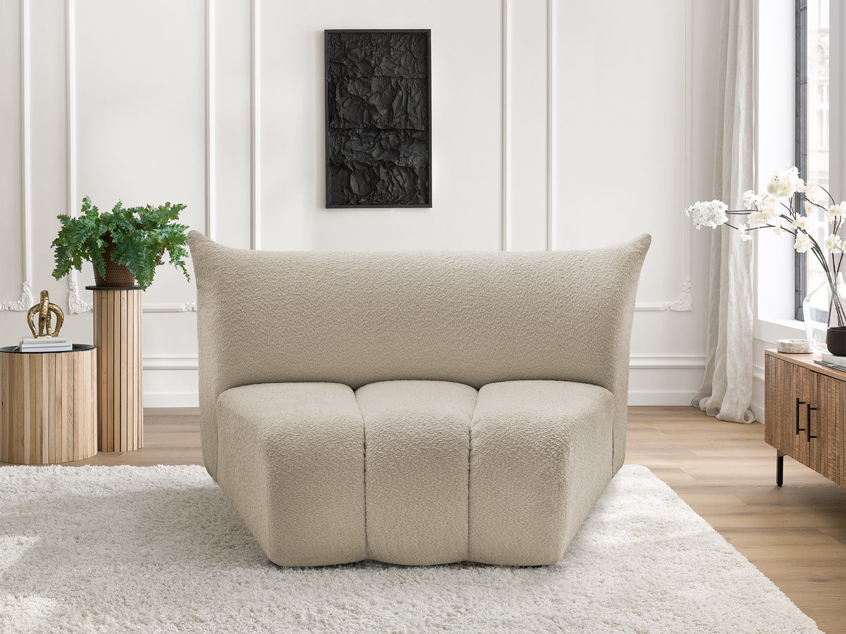 Bobochic Azra Sofamodul 1-Sitzer Bouclé-Stoff Beige
