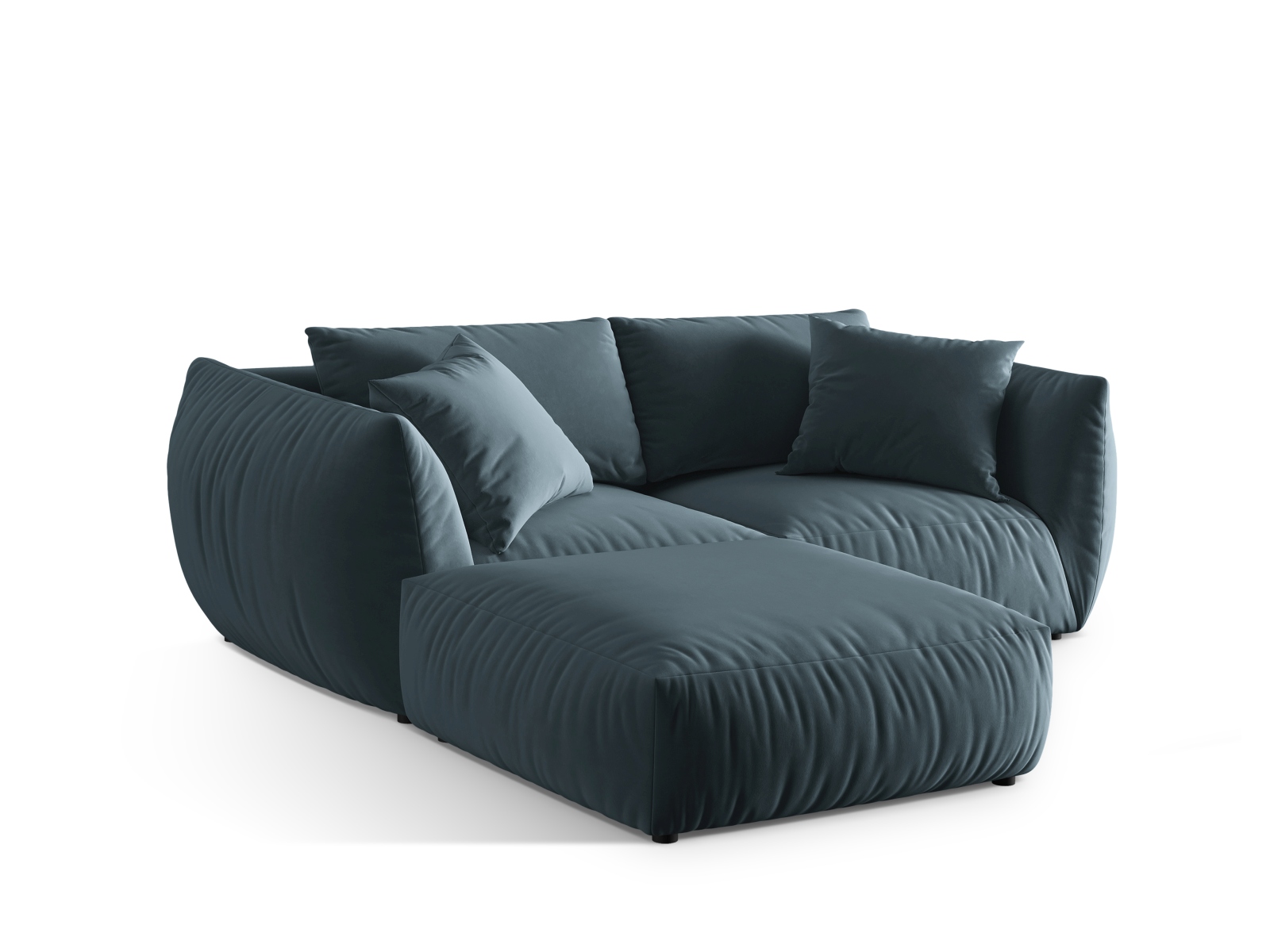Micadoni Modulares Sofa Chris 4-Sitzer Samt Pastellblau