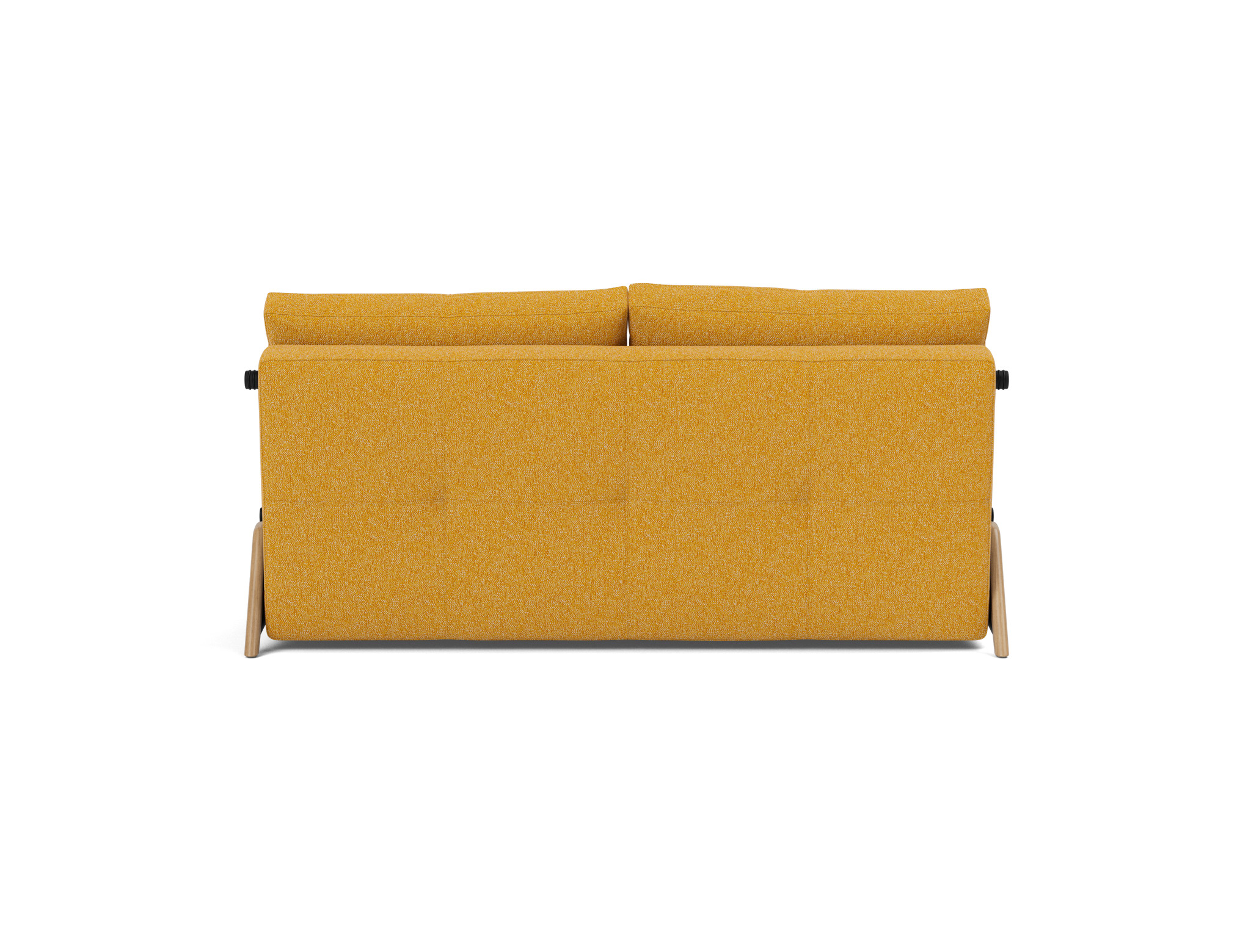 Schlafsofa Cubed 160 Boucle Skandi 536-Ochre Beine Eiche
