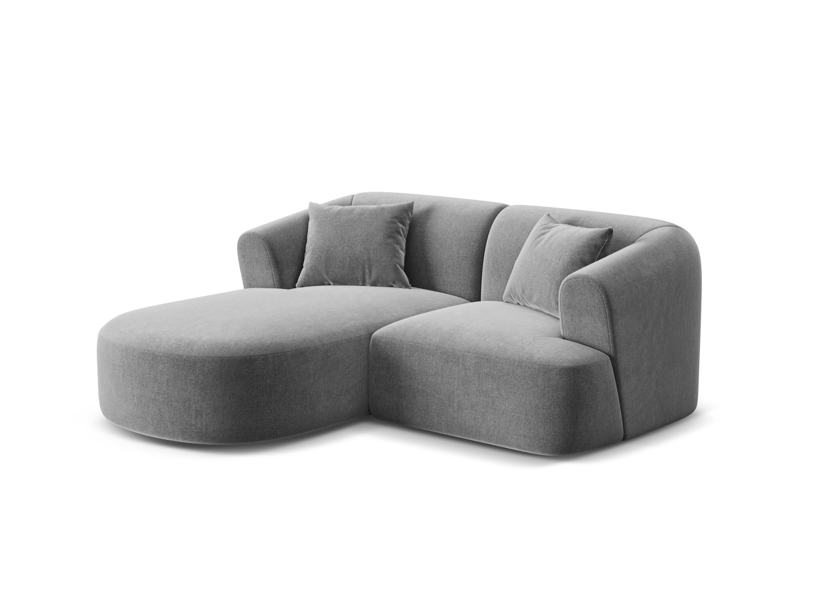 Cosmopolitan Design Ecksofa Campi 3-Sitzer Samt Vogue Grau Links