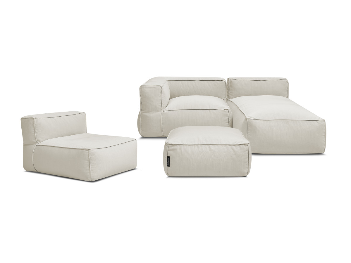 Bobochic Giulia Gartensofa 4-Sitzer mit Pouf, 1 Eckmodul