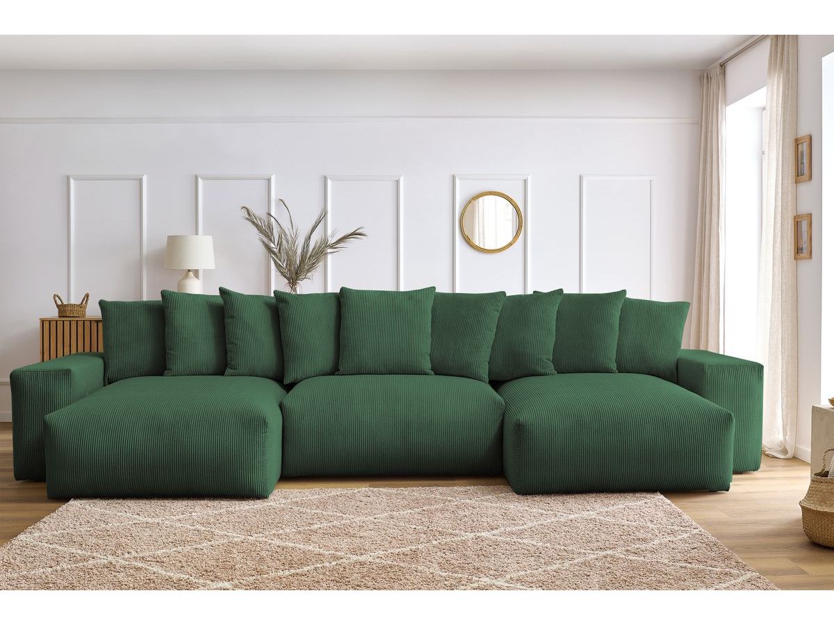 Bobochic Voltaire Wohnlandschaft 420 × 165 cm Cordsamt Grün