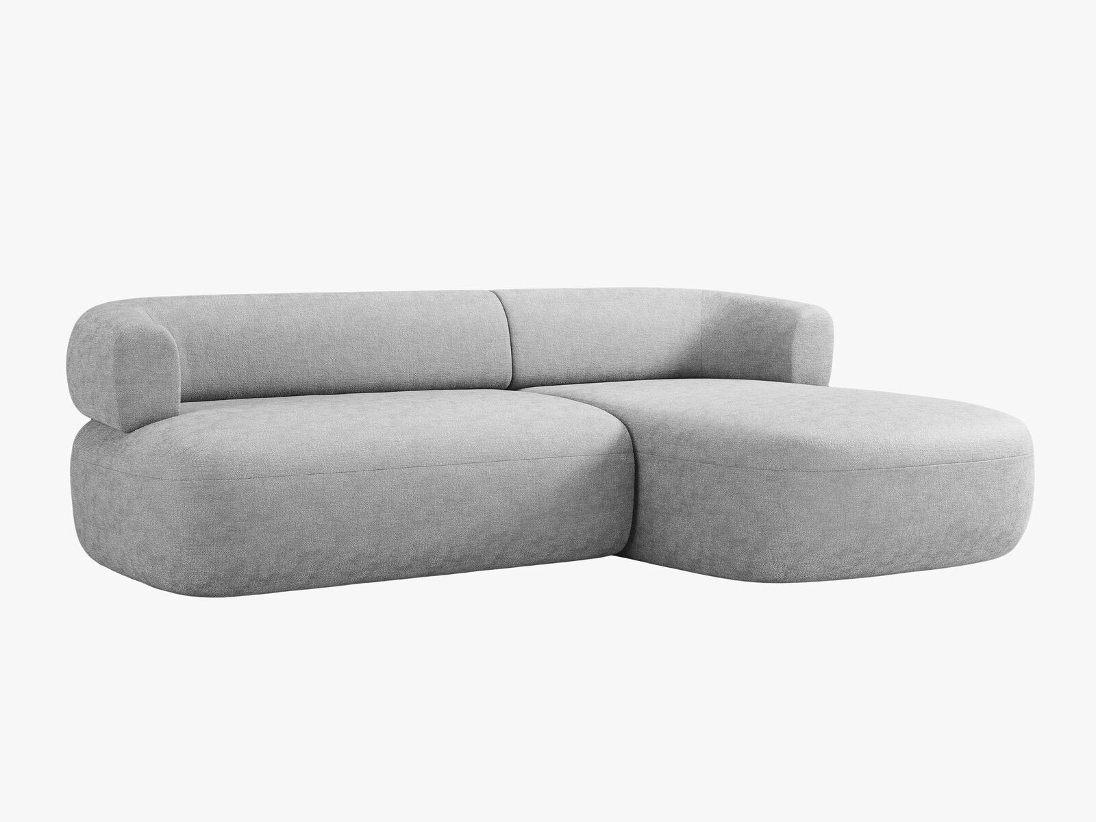 Micadoni 5-Sitzer Ecksofa Jenny Rechts Chenille Perfect Harmony Silber