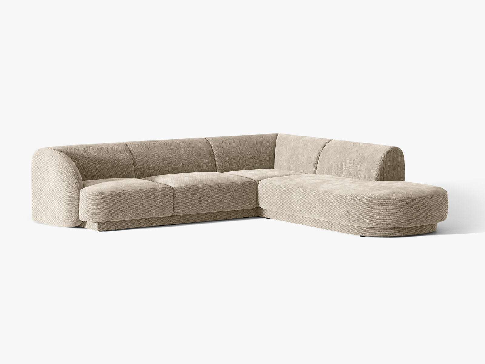 Micadoni Ecksofa Miley 6-Sitzer Rechts Chenille Haga Beige