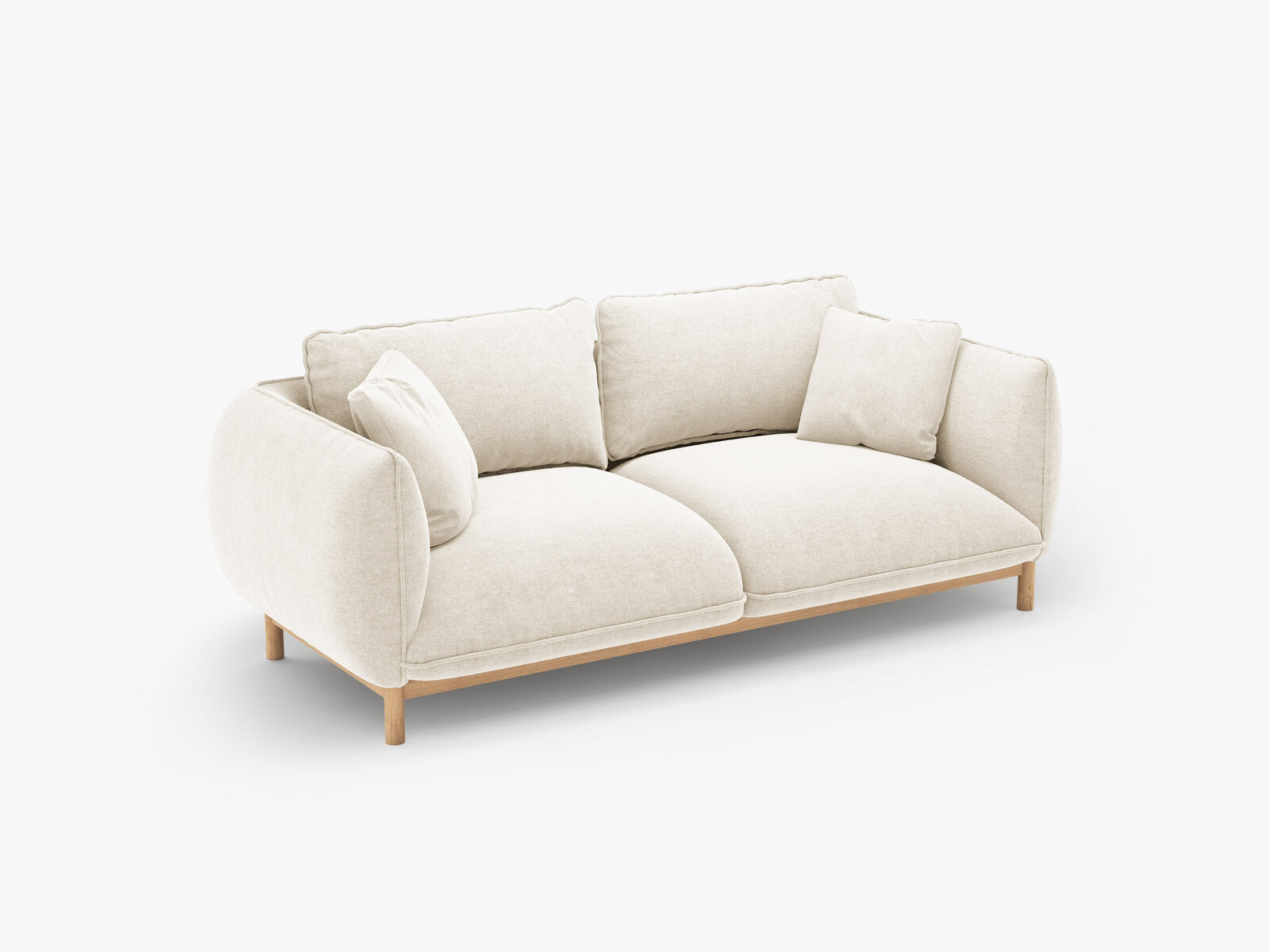 Micadoni Ada Sofa 2-Sitzer Strukturierter Stoff Wind Elfenbein