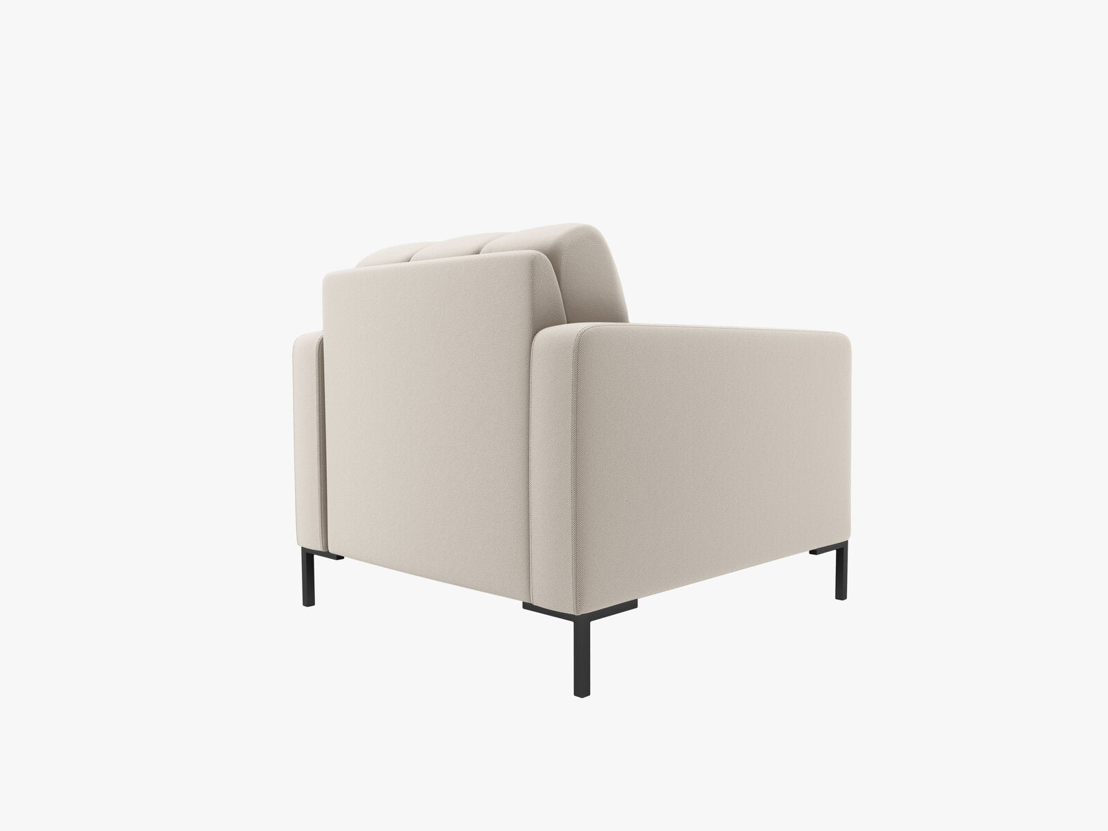 Micadoni Sessel Mamaia 1-Sitzer Strukturierter Stoff Neve Beige schwarze Beine