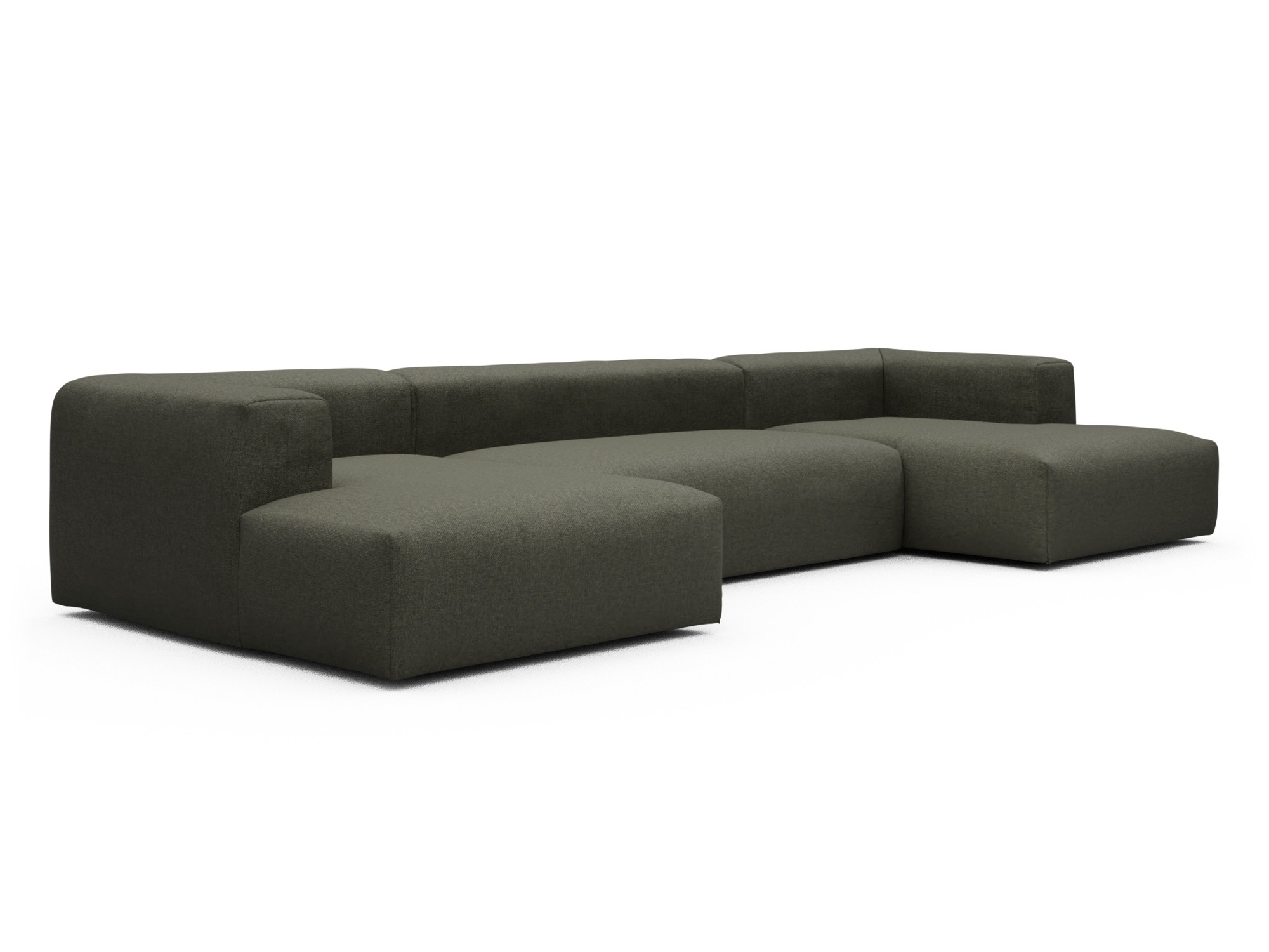 Skandi Home Wohnlandschaft Fred mit 2-Sitzer und Chaiselongue beidseitig Sama-Winter-Moss moebelfaktor