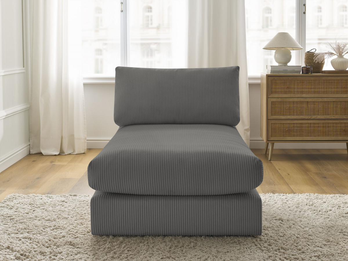 Bobochic Paris Méridienne-Modul Cordsamt Dunkelgrau