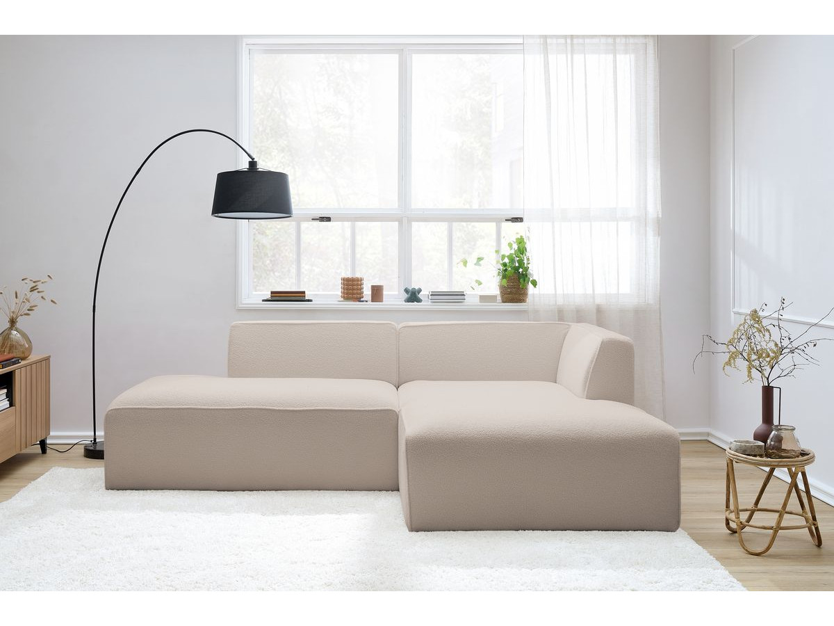 Bobochic Megeve Ecksofa Bouclé-Stoff Beige Ecke rechts