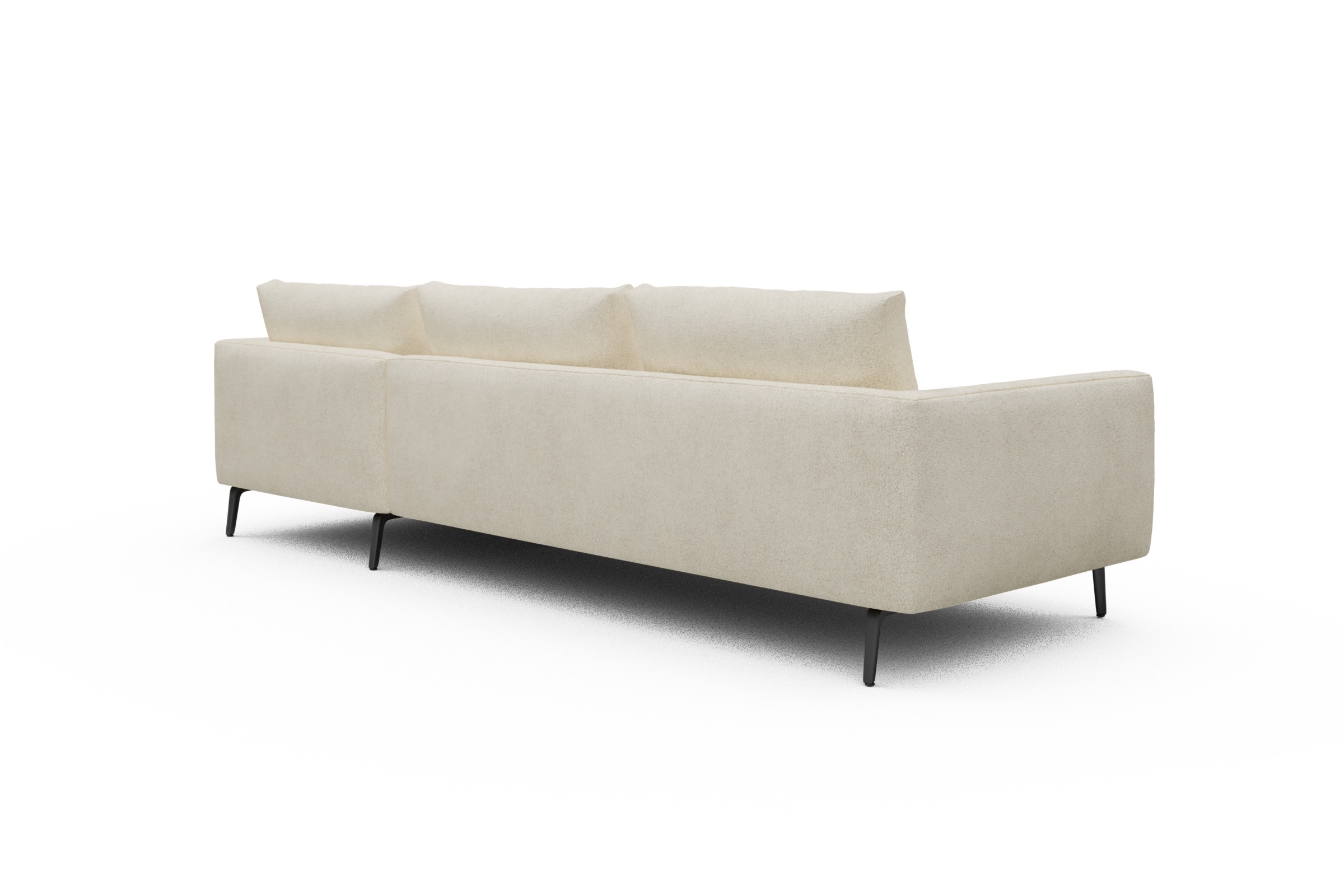 Ecksofa Karl Chaiselongue rechts mit 2,5-Sitzer Boucle-Off-White