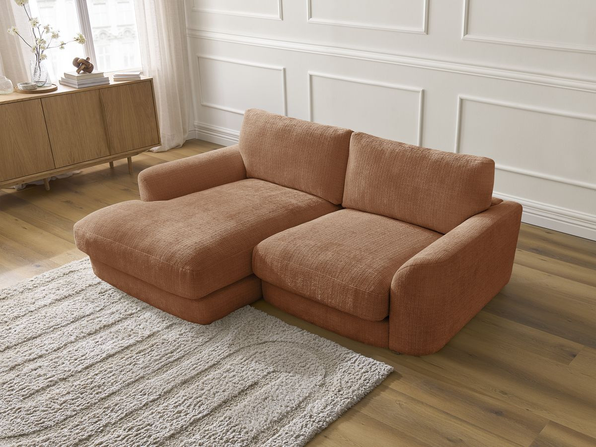Bobochic Leonore Ecksofa Strukturstoff Orange Ecke links