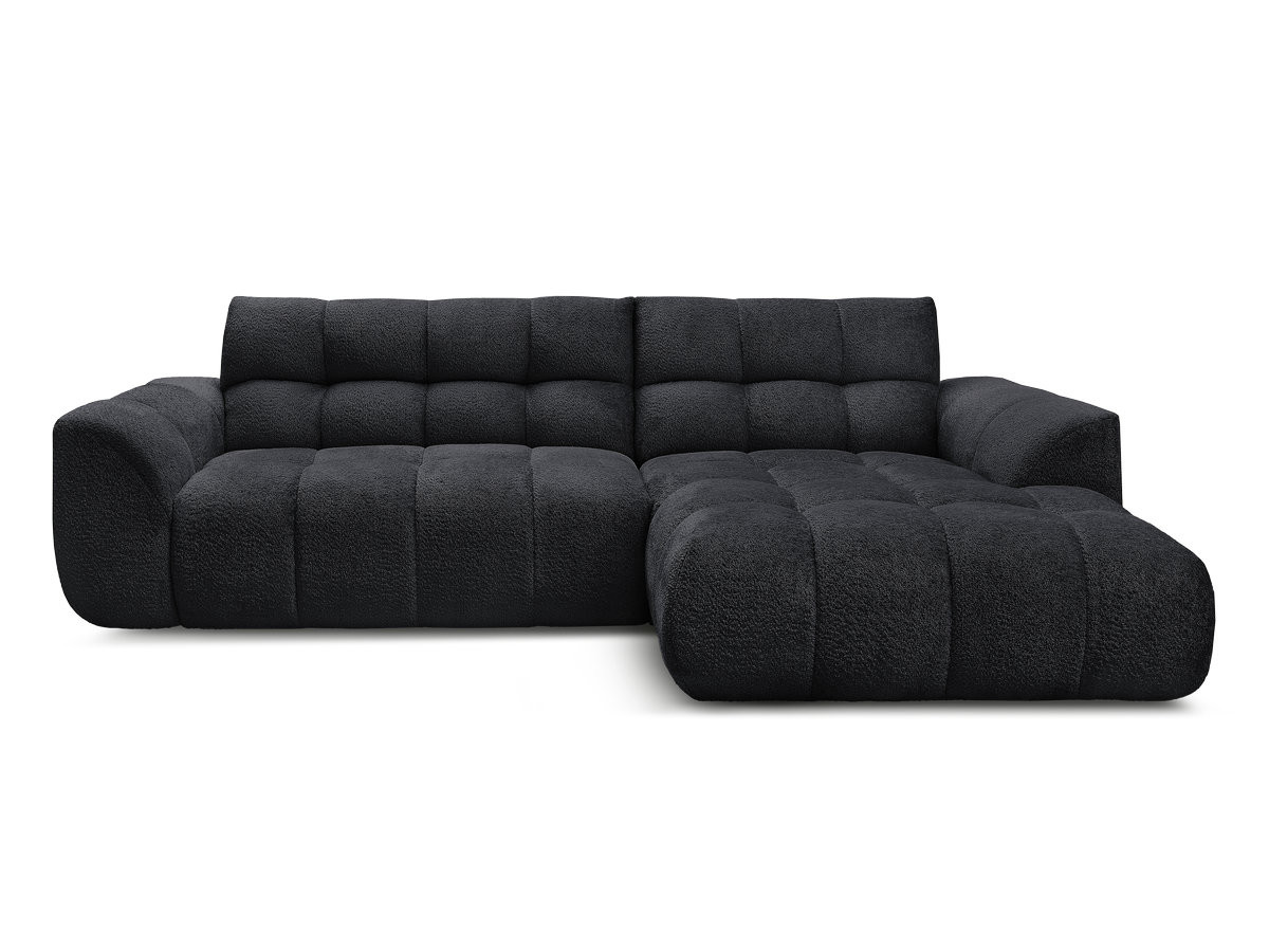 Bobochic Jaya Ecksofa Chenille Schwarz Ecke rechts