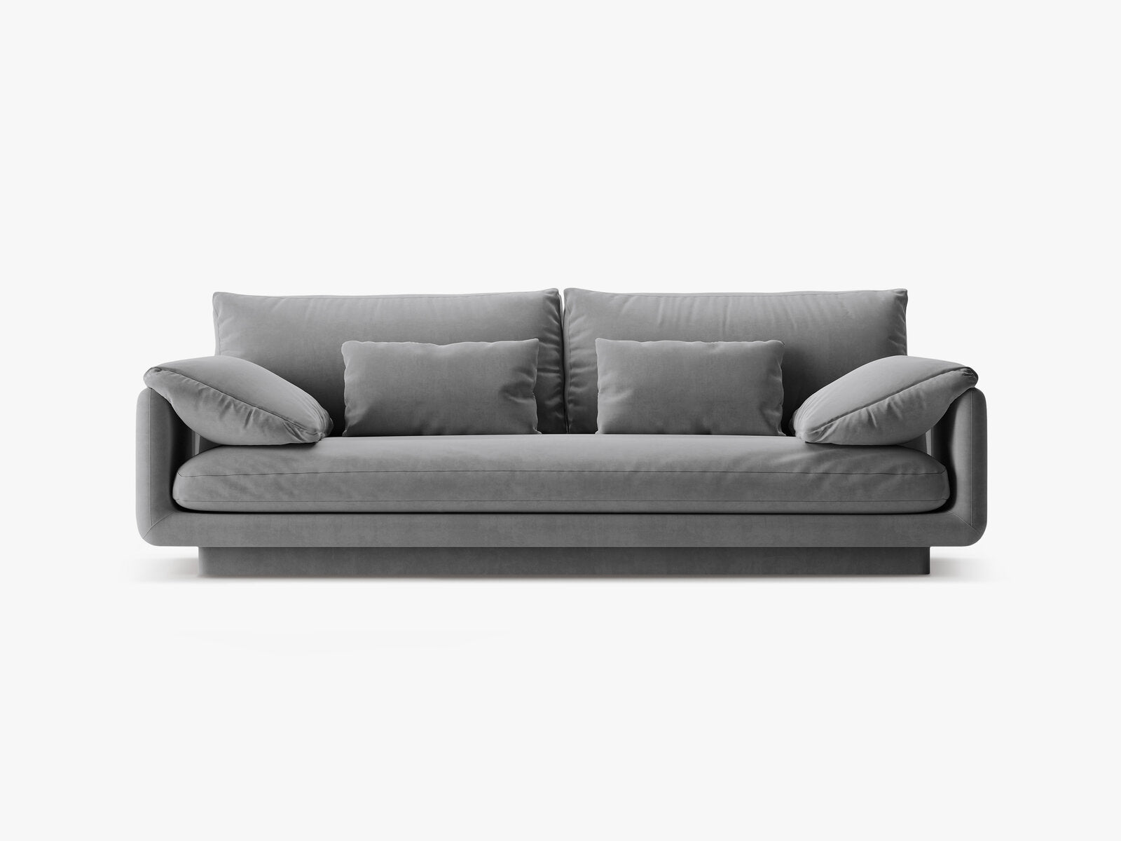 Micadoni Sofa Torino 3-Sitzer Samt Hellgrau