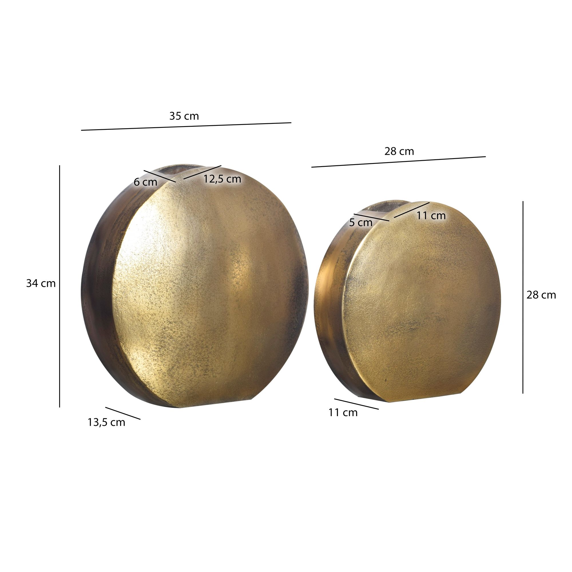 Tischvase Saltnes Aluminium Gold Ø 35 × H 34 cm