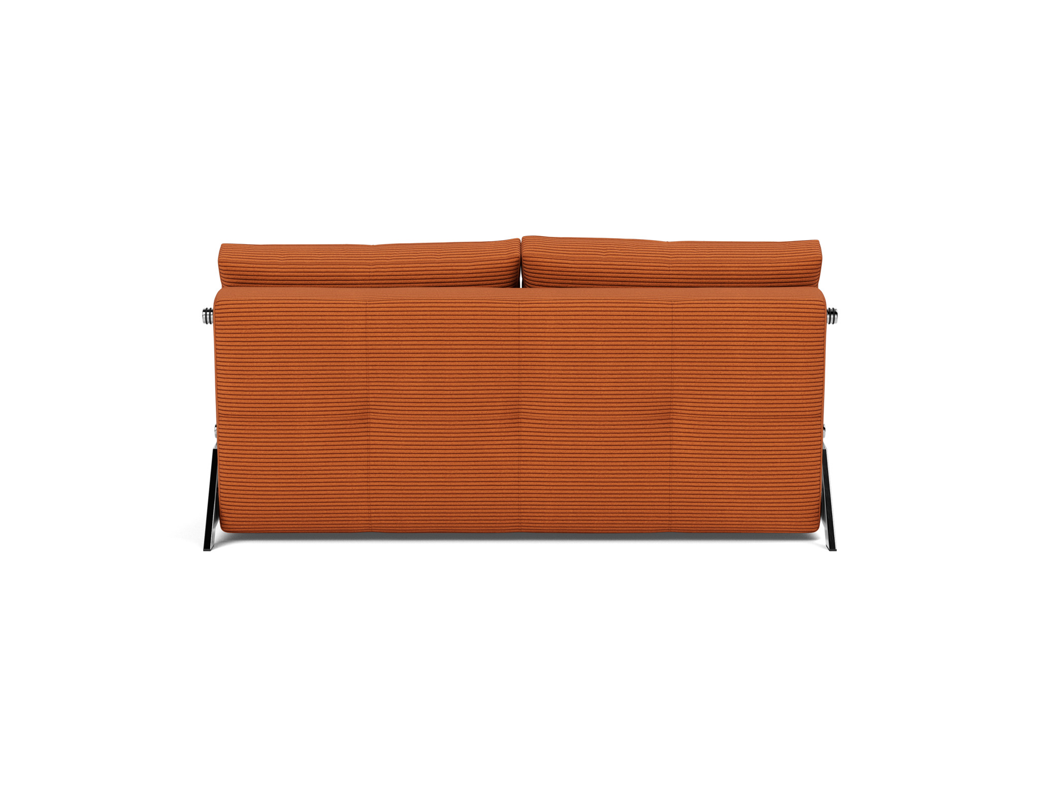 Schlafsofa Cubed 160 Kord Corduroy 595-Burnt-Orange Beine Chrom