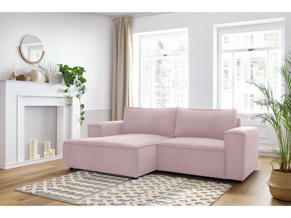 Bobochic Nihad Ecksofa Cordsamt Violett Ecke links