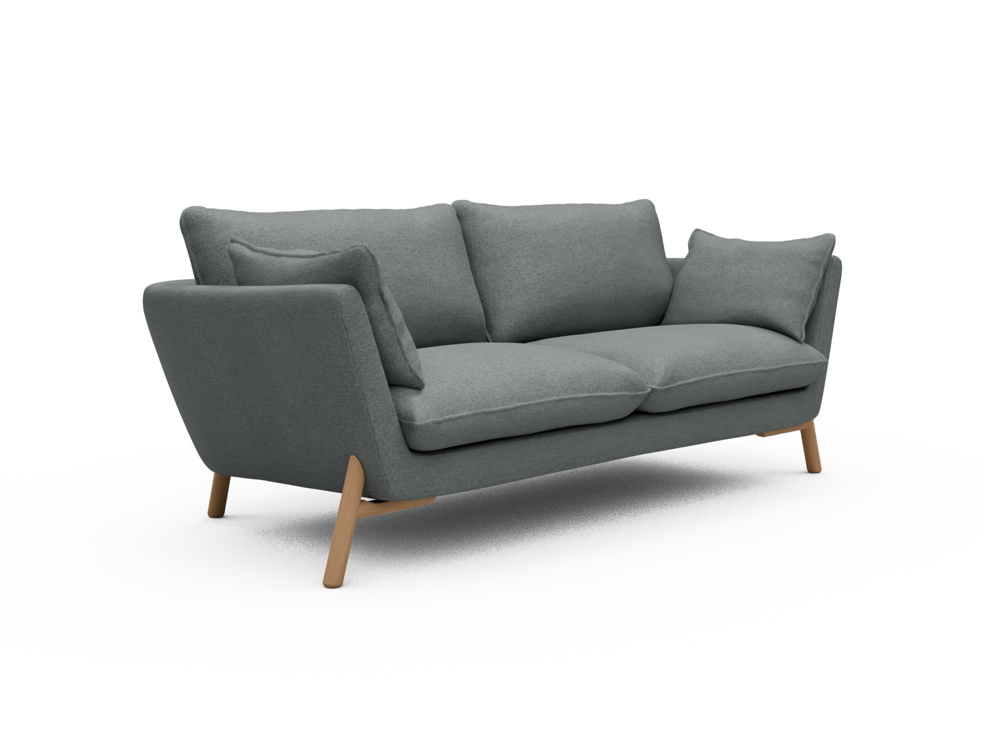 Skandi Home Sofa Emil 2-Sitzer Beinfarbe Eiche Natur Denari-Soft-Grey moebelfaktor