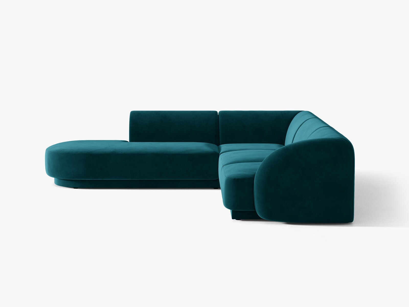 Micadoni Ecksofa Miley 6-Sitzer Samt Venus Dunkel Petrol Links