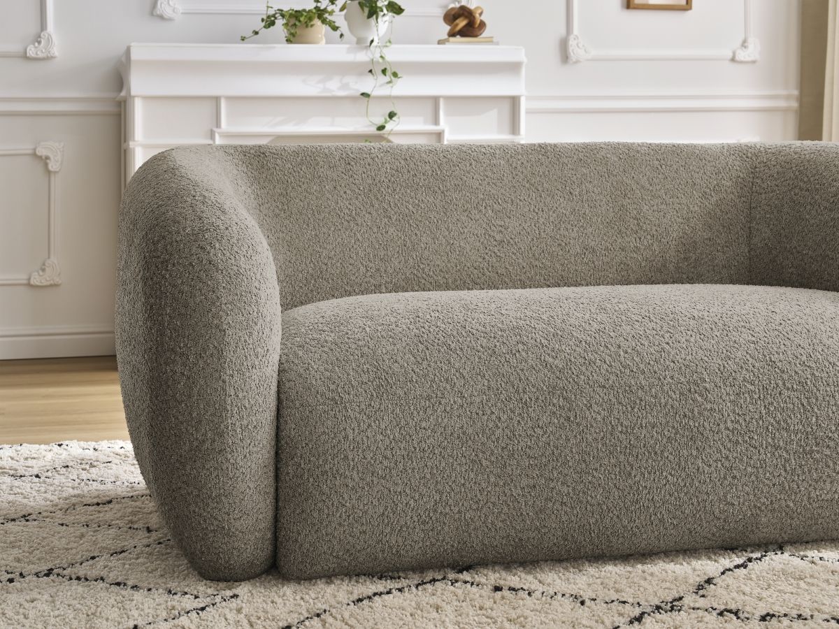 Bobochic Celine Sofa 2-Sitzer Bouclé-Stoff Taupe