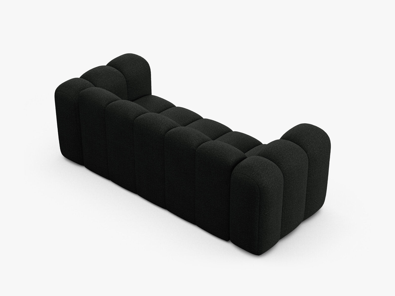 Micadoni Sofa Lupine 2-Sitzer Boucle Baloo Schwarz