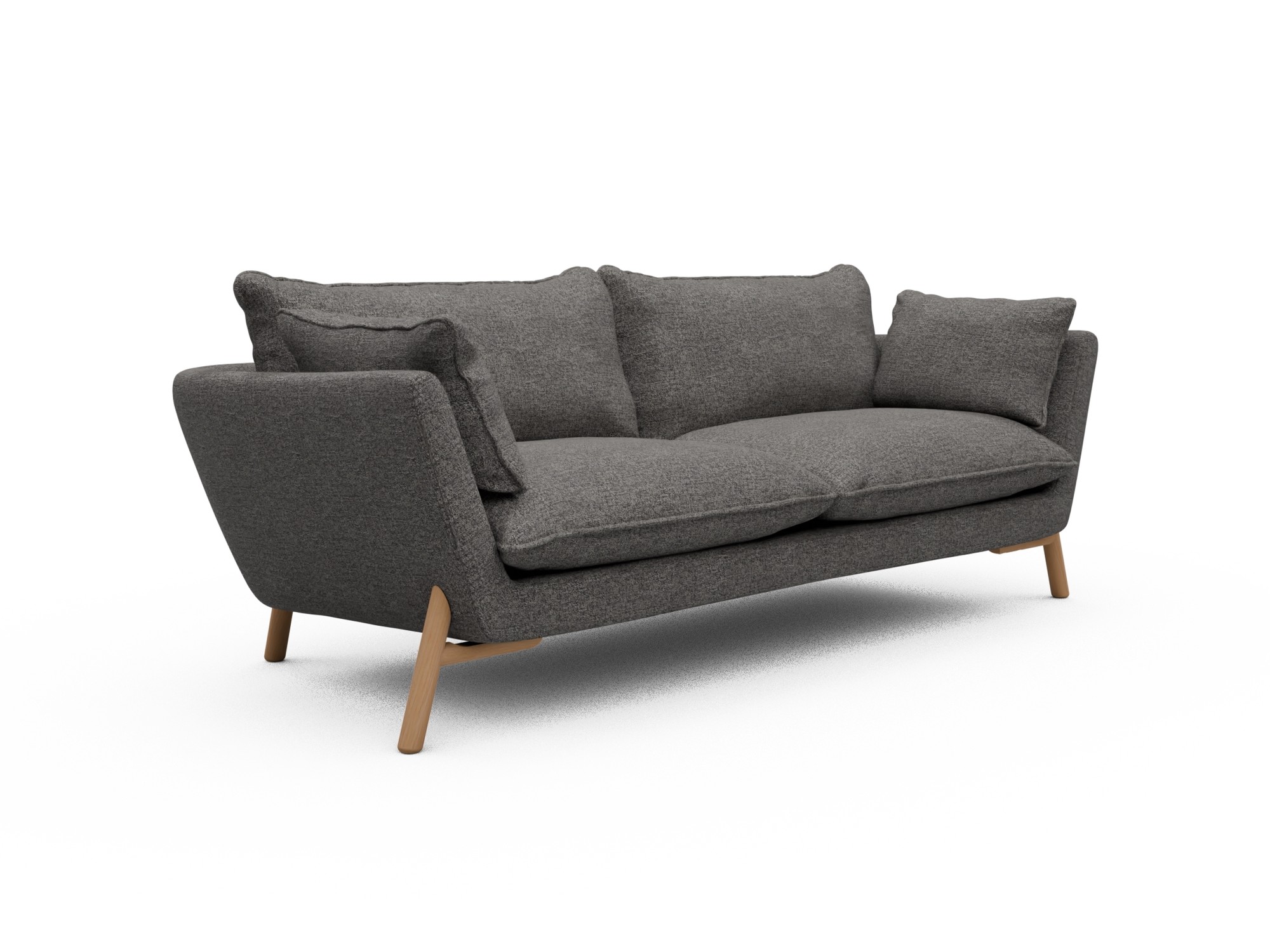 Skandi Home Sofa Emil Soft 3-Sitzer Beinfarbe Eiche Natur Carreno-Salt-and-Pepper moebelfaktor