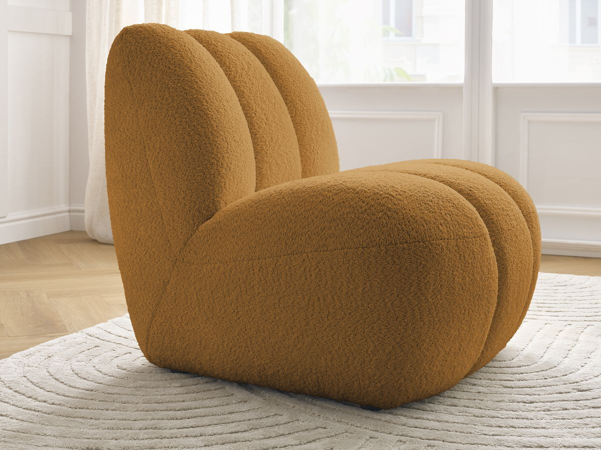 Bobochic Janissaire Sessel 81 × 90 cm Bouclé-Stoff Gelb