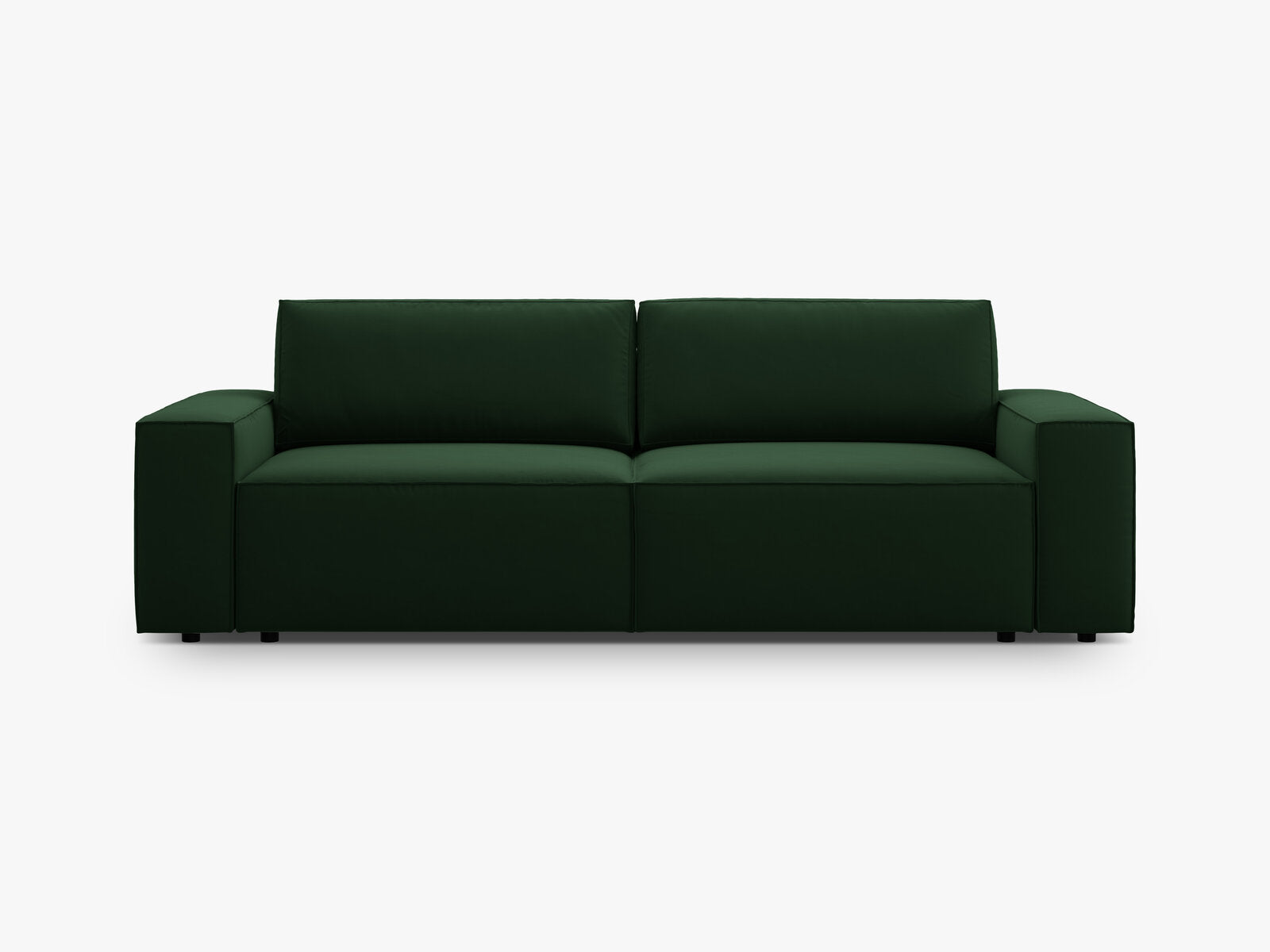 Micadoni Schlafsofa Jodie 3-Sitzer Samt Flaschengrün
