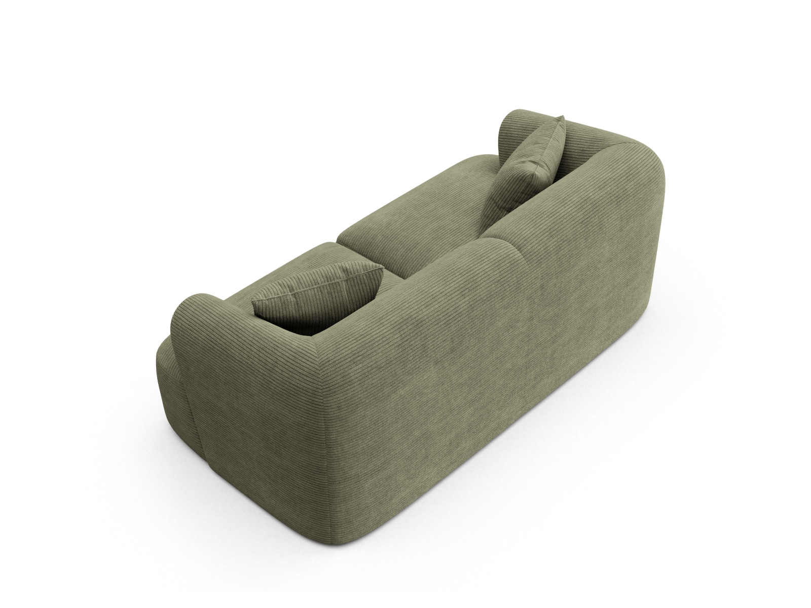 Cosmopolitan Design Sofa Campi 2-Sitzer Kord Lincoln D Moosgrün Melange