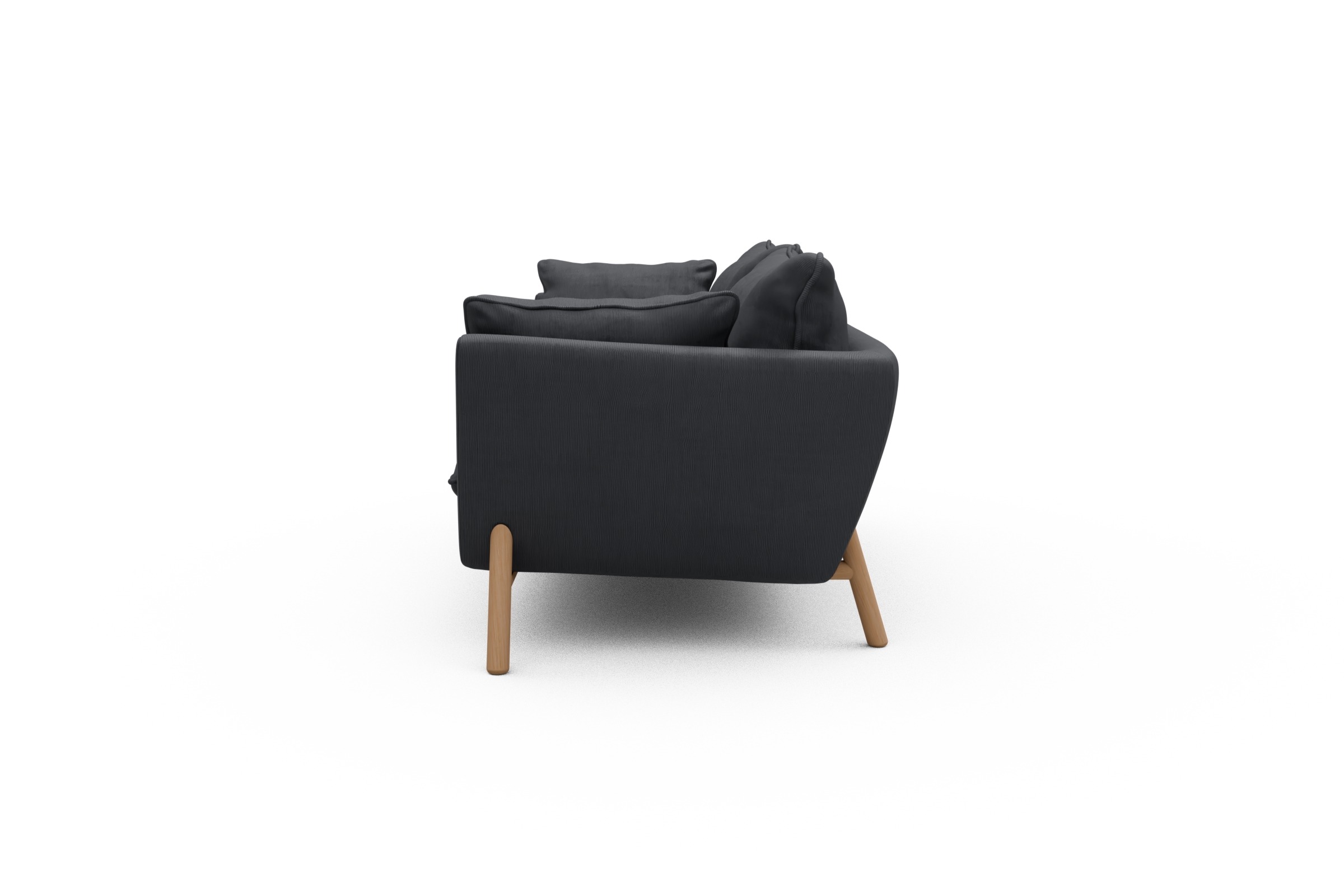 Sofa Emil PREMIUM 2-Sitzer Beinfarbe Eiche Natur Cordufine-Slate-Grey