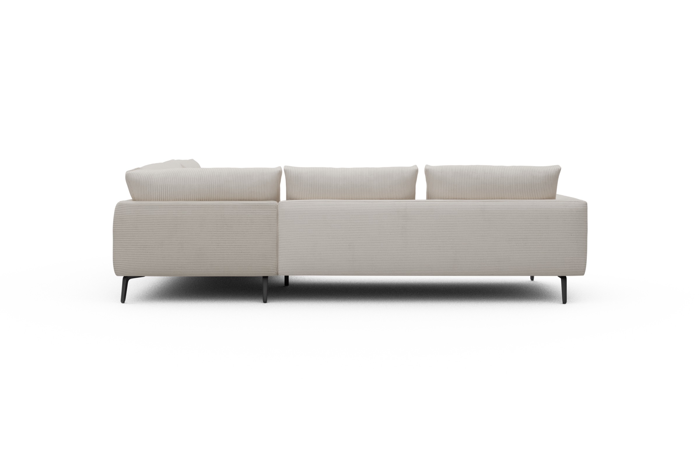 Ecksofa Karl Relax-Ecke rechts mit 2,5-Sitzer Corduroy-Ivory