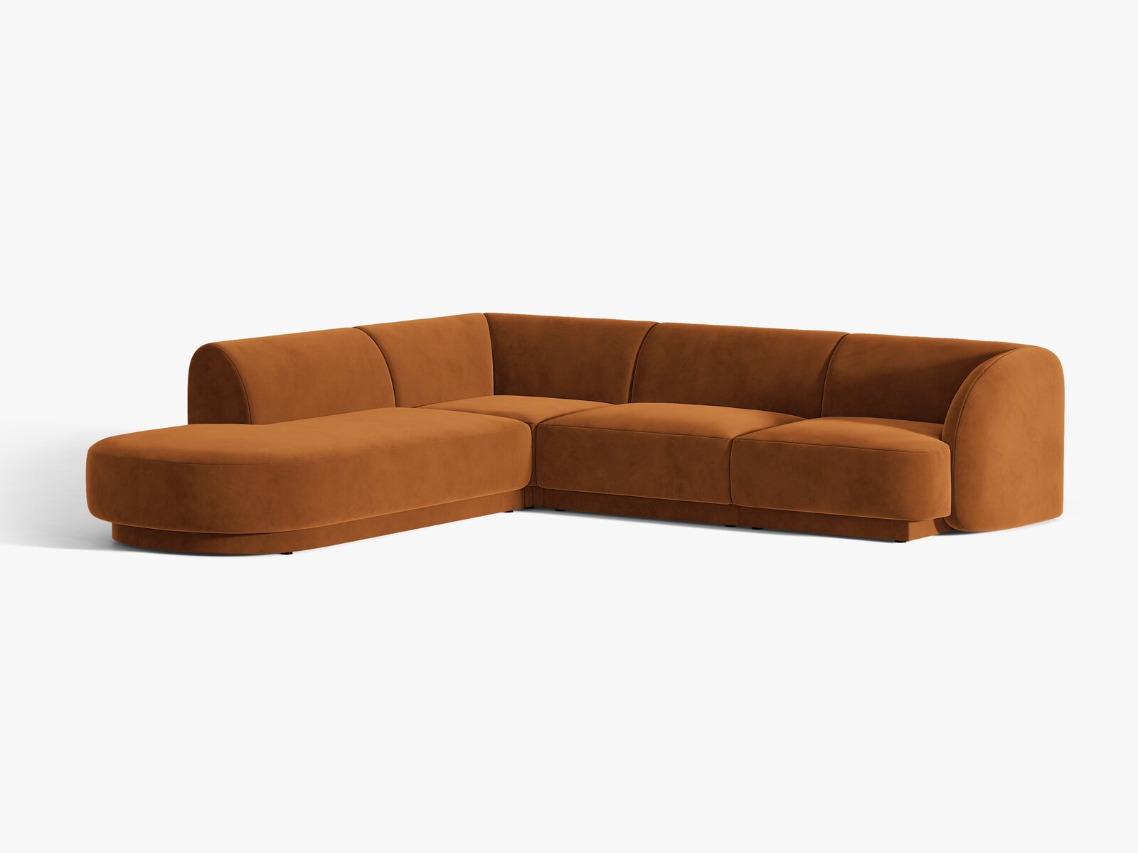 Micadoni Ecksofa Miley 6-Sitzer Samt Bluvel Terrakotta Links
