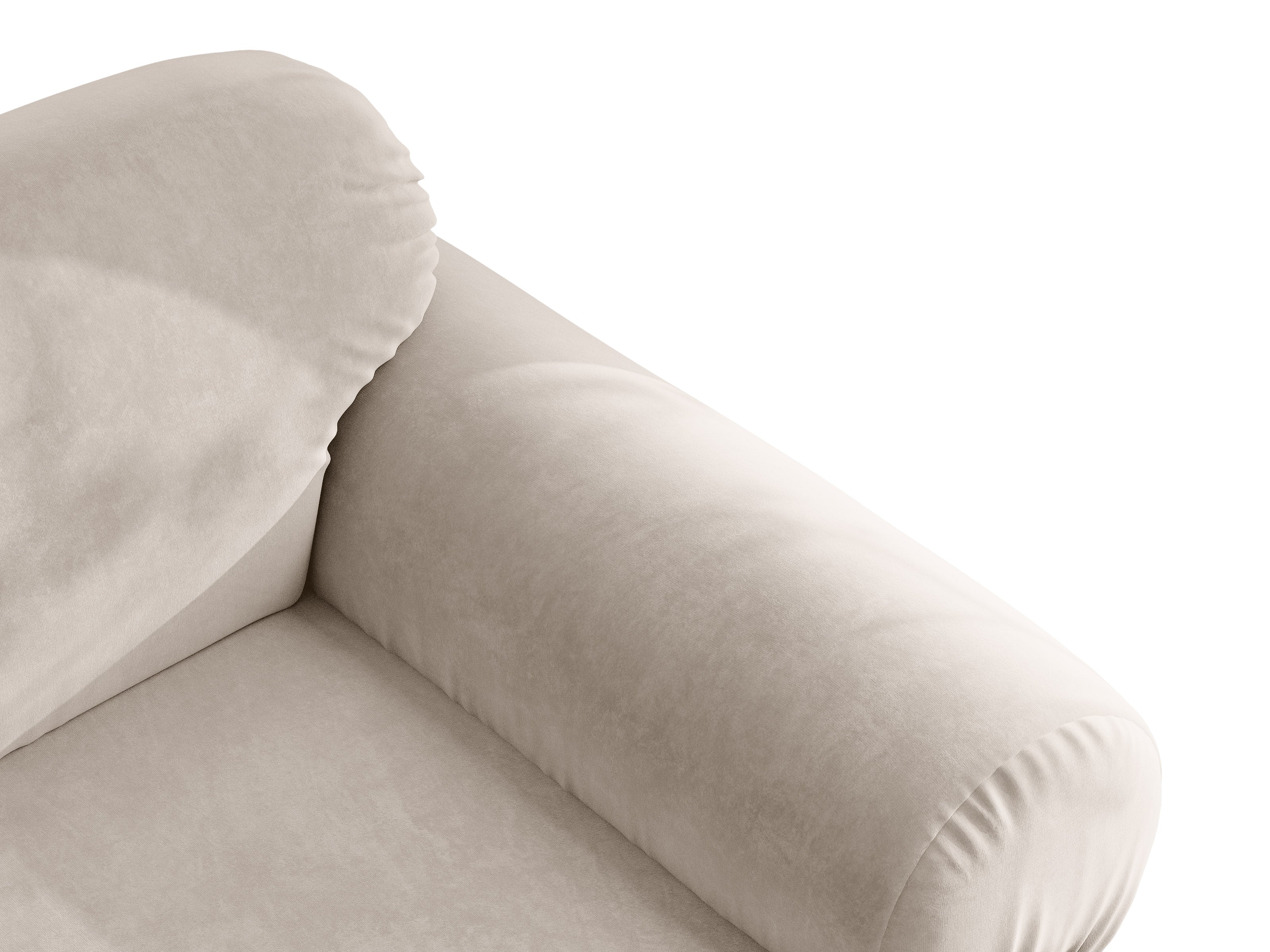 Micadoni Ophelia Ecksofa 289 cm Rechts Samt Salvador Beige