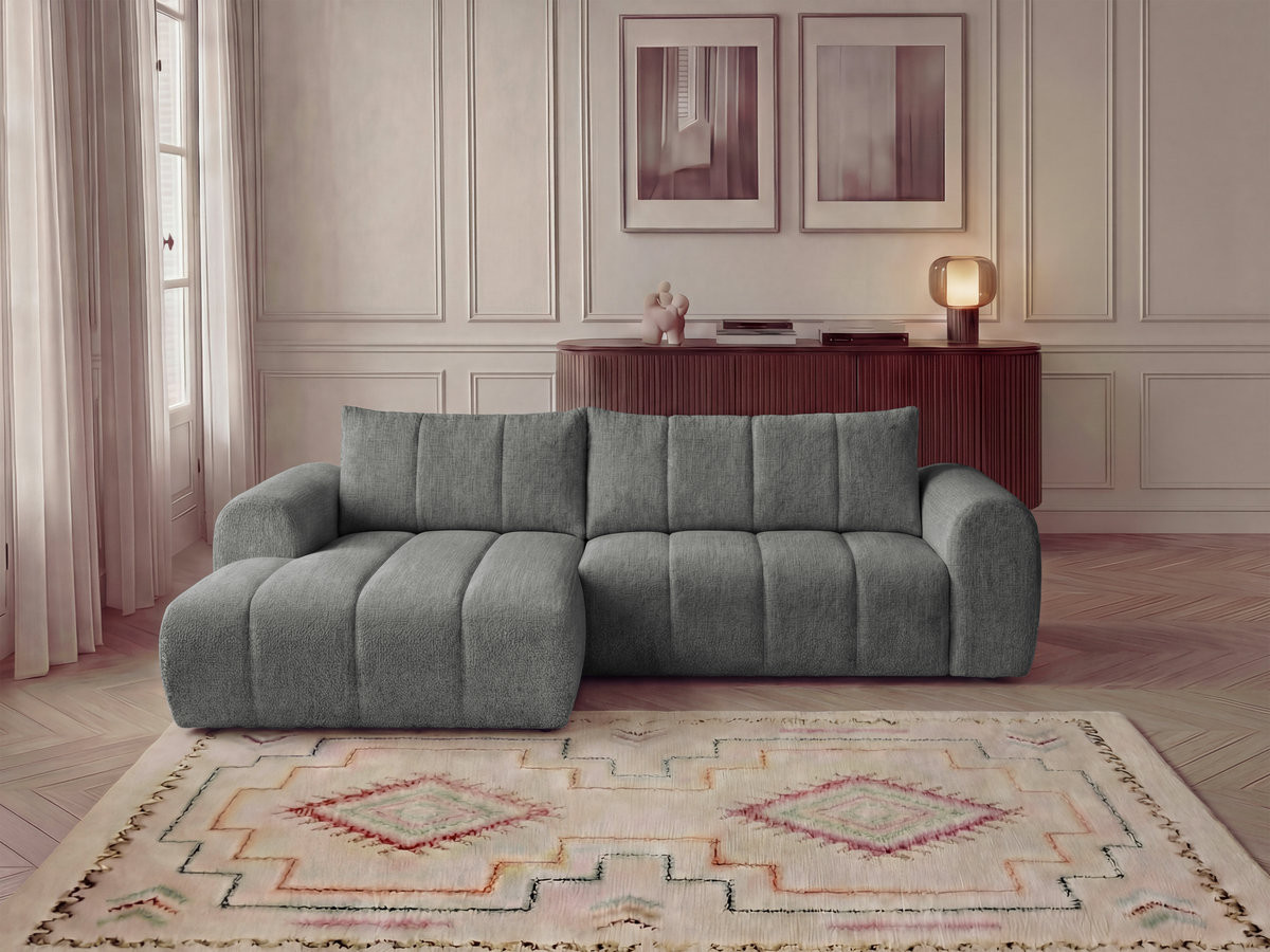Bobochic Nesty Ecksofa 272 cm Melange-Stoff Dunkelgrau Ecke links