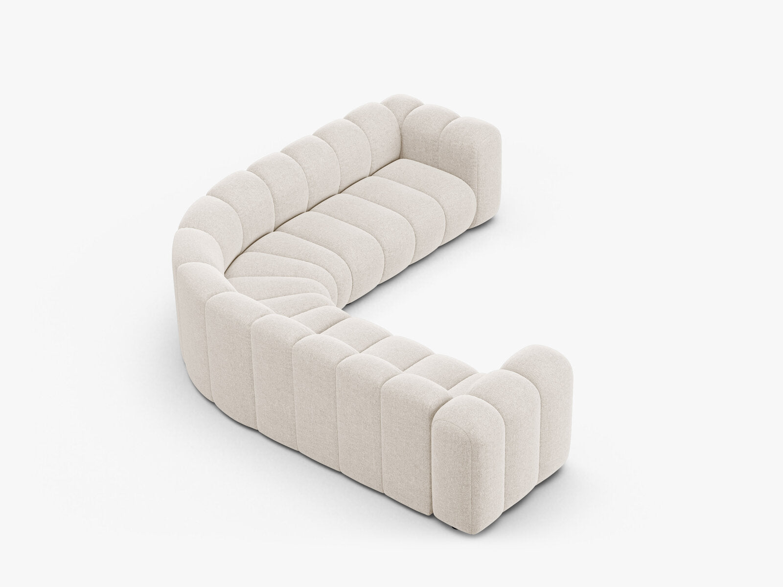 Micadoni symmetrisches Ecksofa Lupine 5-Sitzer mittelgroß Chenille Eden Helles Beige