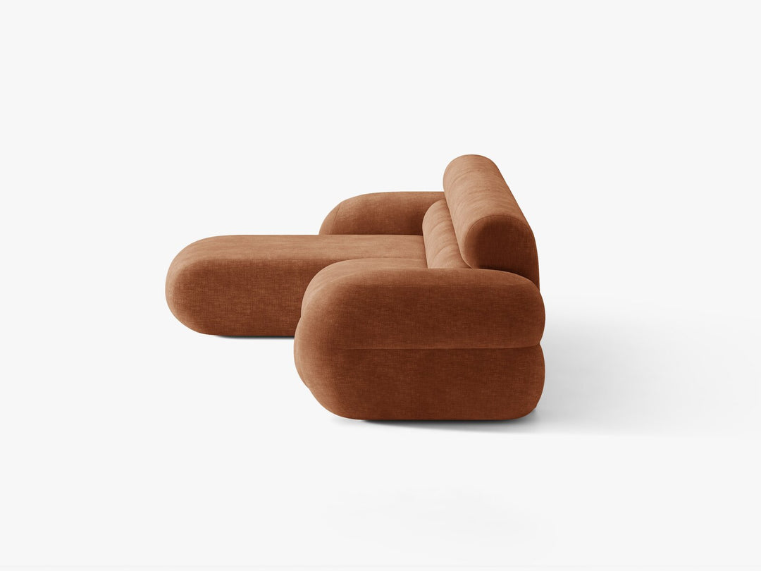 Micadoni Neo Ecksofa 4-Sitzer Links Chenille Golden Terrakotta