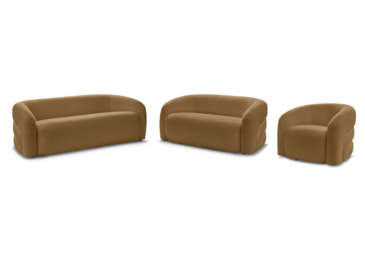 Bobochic Elina Sofa 6-Sitzer Bouclé-Stoff Gelb