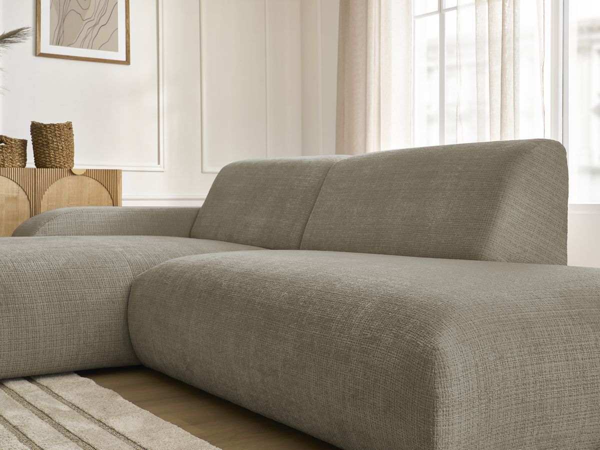 Bobochic Sirius Ecksofa 300 × 170 cm Strukturstoff Taupe Ecke links