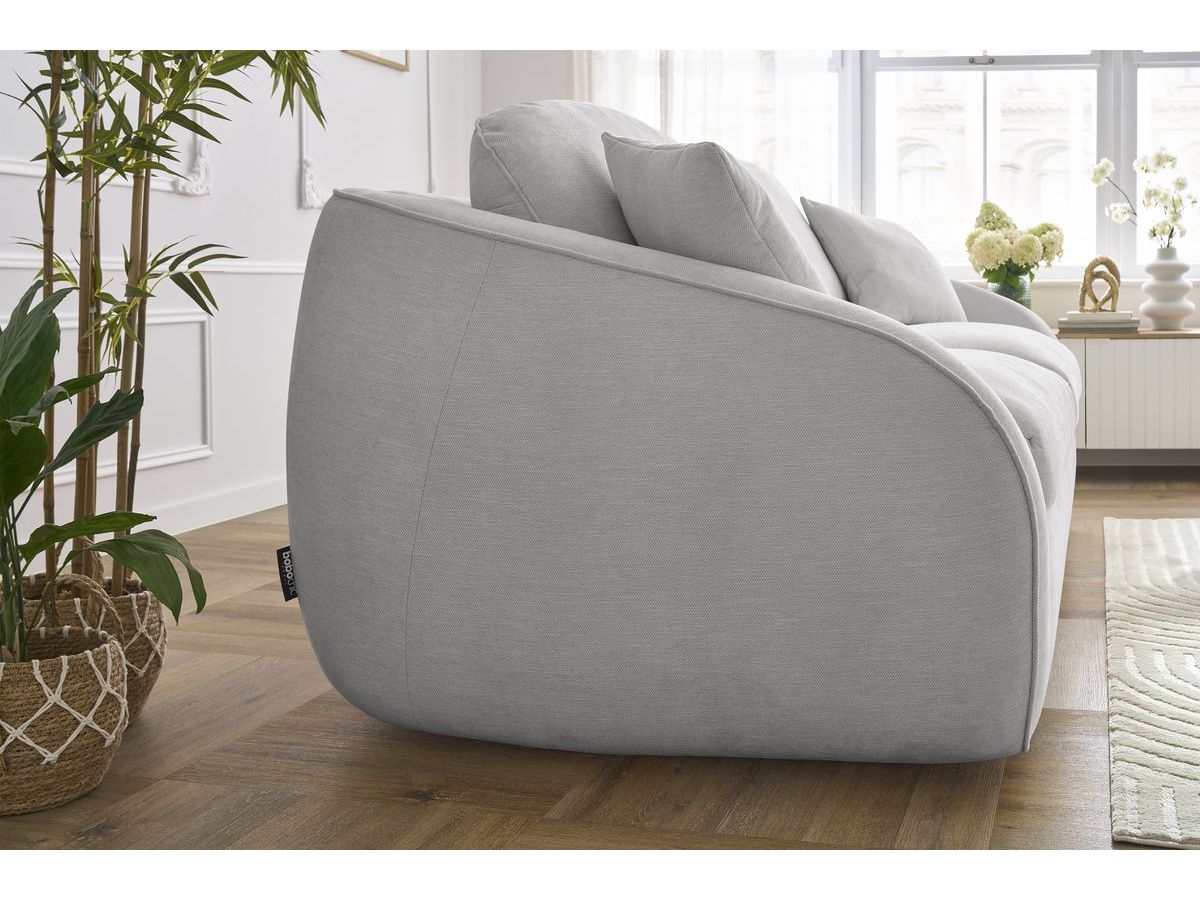 Bobochic Cezanne Schlafsofa 3-Sitzer Stoff Hellgrau, Liegefläche 140 × 194 cm