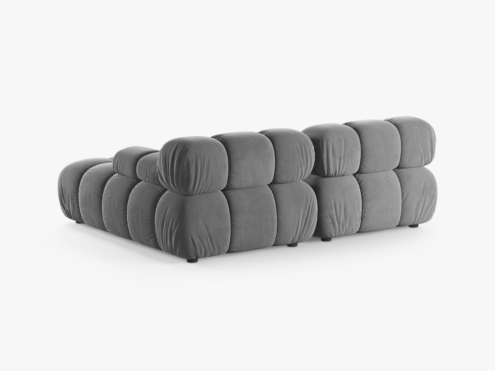 Micadoni Modulares Ecksofa Bellis 3-Sitzer Rechts Samt Venus Hellgrau