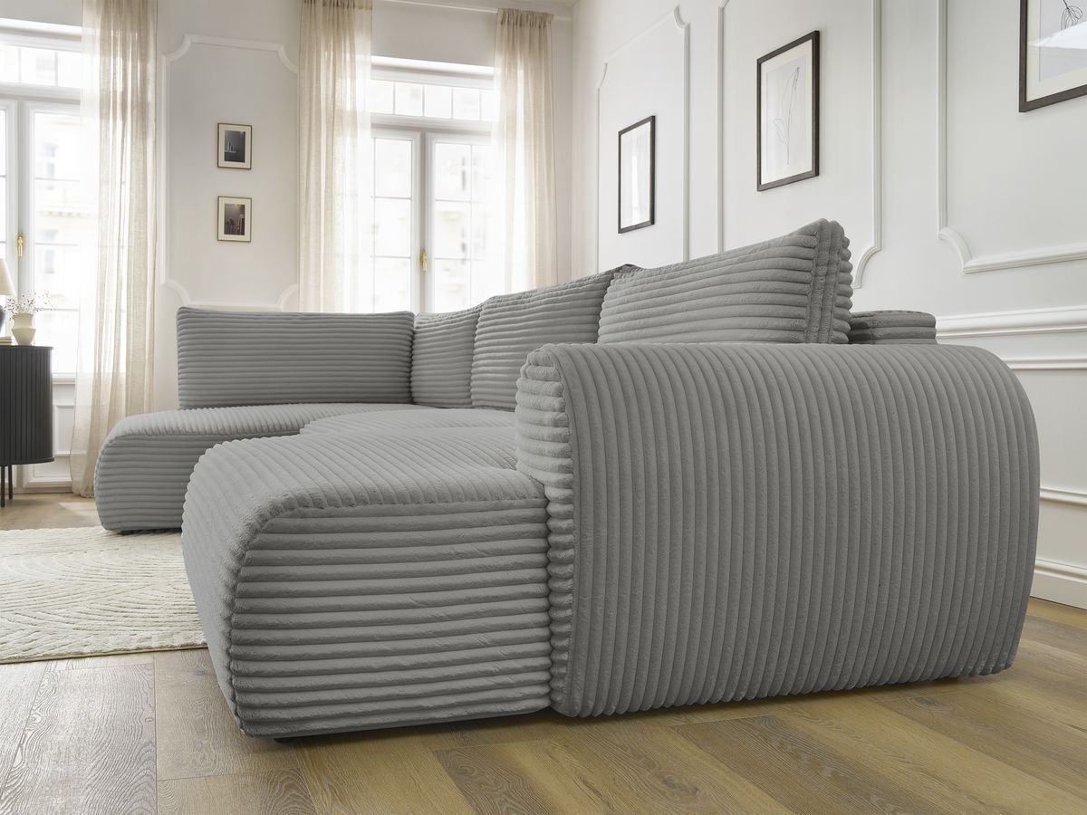 Bobochic Lucien Wohnlandschaft Breitcord weich Dunkelgrau Ecke rechts