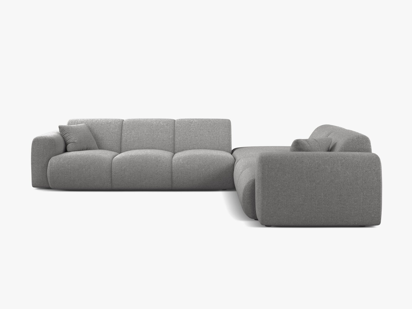 Micadoni Ecksofa Molino 6-Sitzer Rechts Chenille Eden Hellgrau