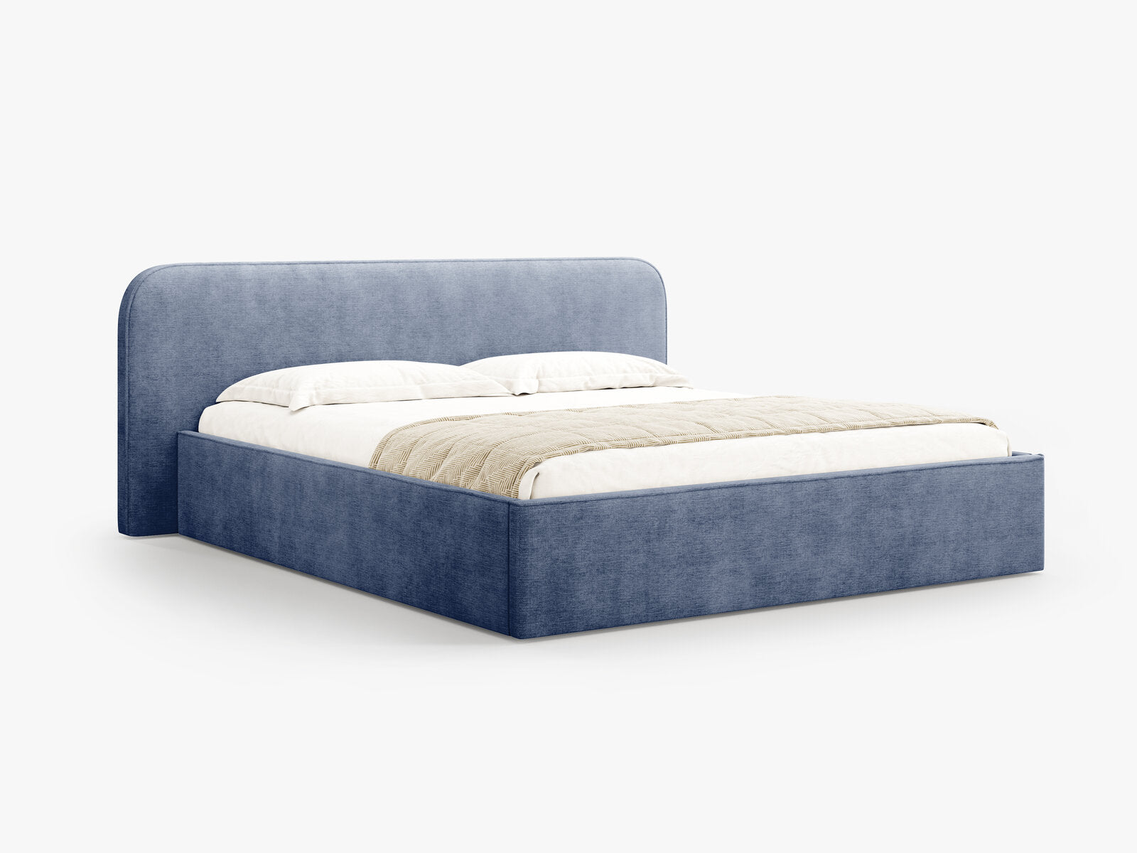 Micadoni Bett Elizabeth Strukturierter Stoff Dunkelblau 140x200