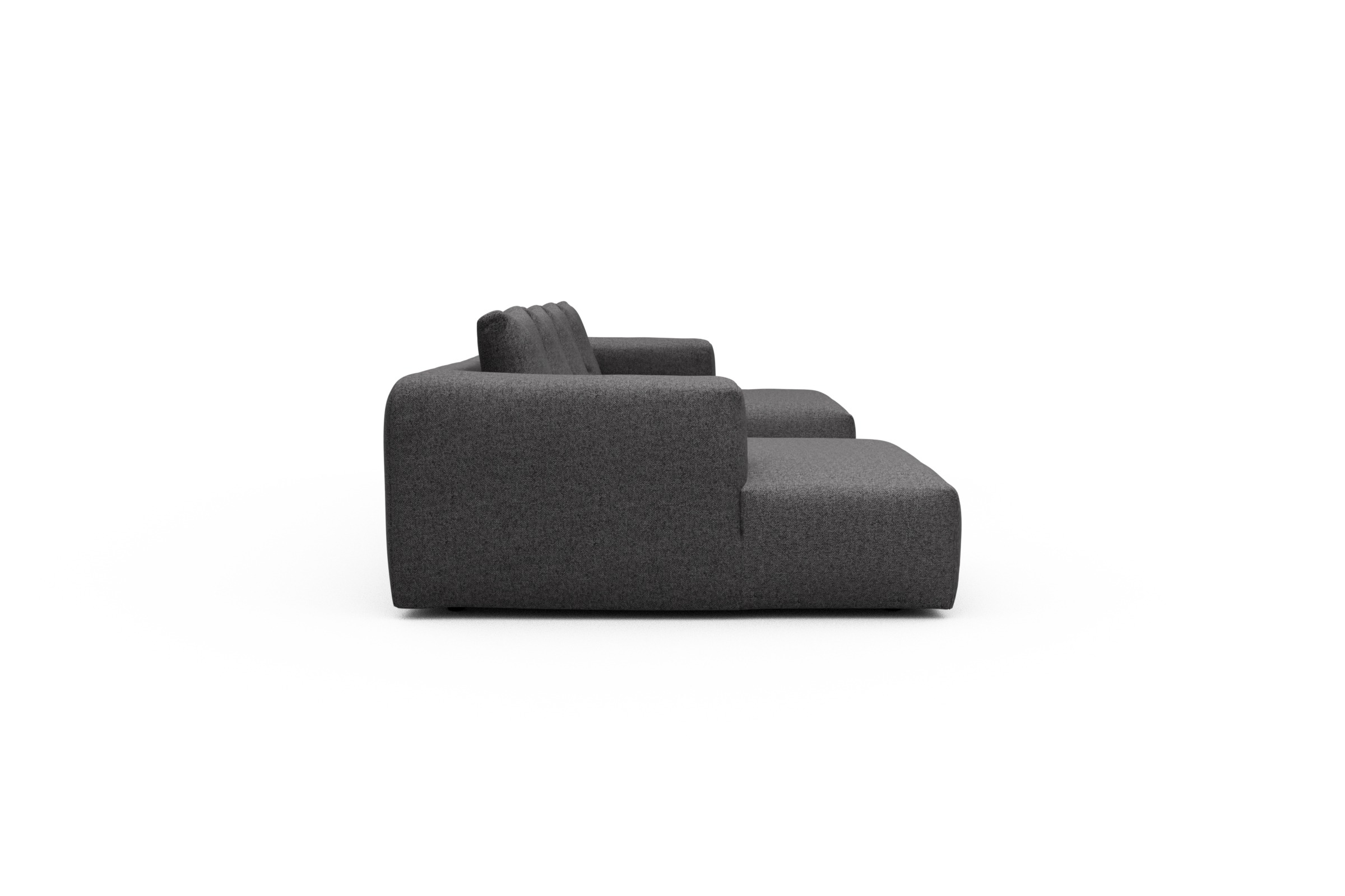 Wohnlandschaft Fred mit 2-Sitzer und Chaiselongue beidseitig Sama-Antracite