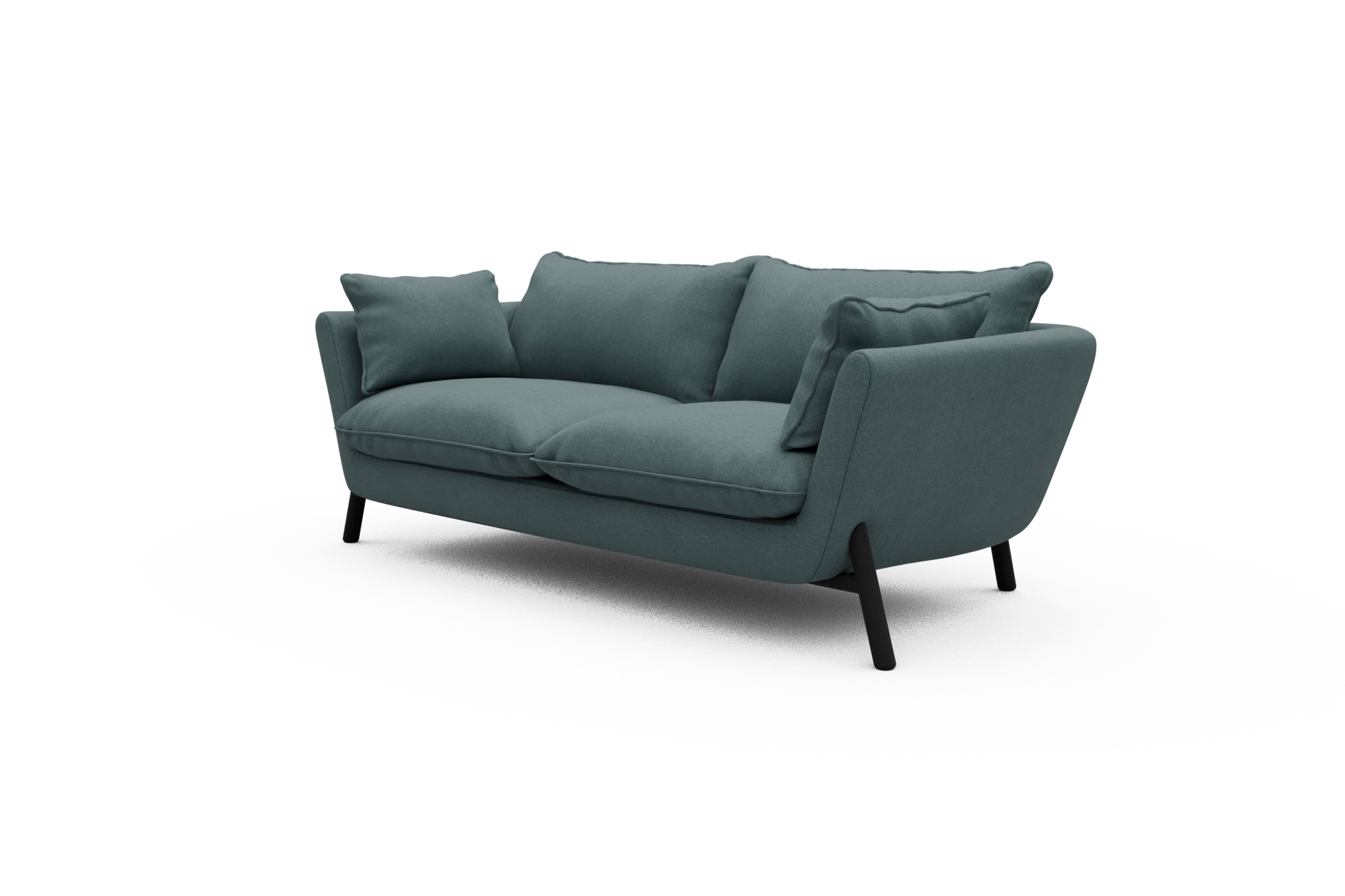 Sofa Emil PREMIUM 2-Sitzer Beinfarbe Eiche Schwarz Satya-Niagara
