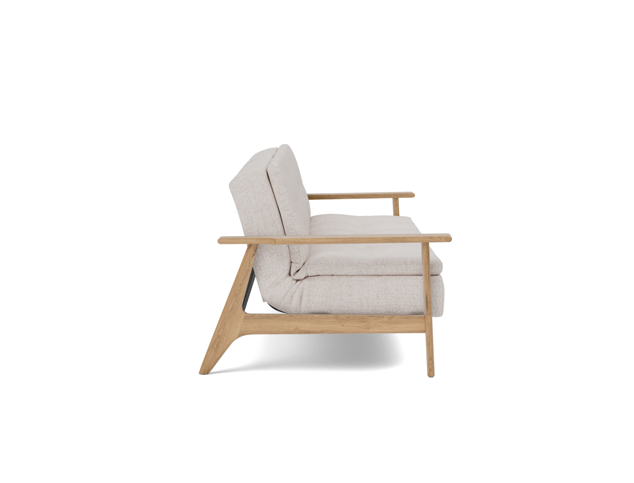 Schlafsofa Dublexo Frej Strukturierter Stoff Weda 300-Weda-Sand
