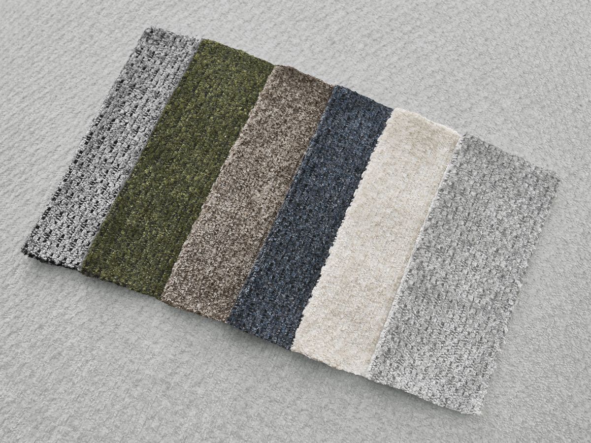Bobochic Sidonie Pouf Melange-Stoff Hellgrau
