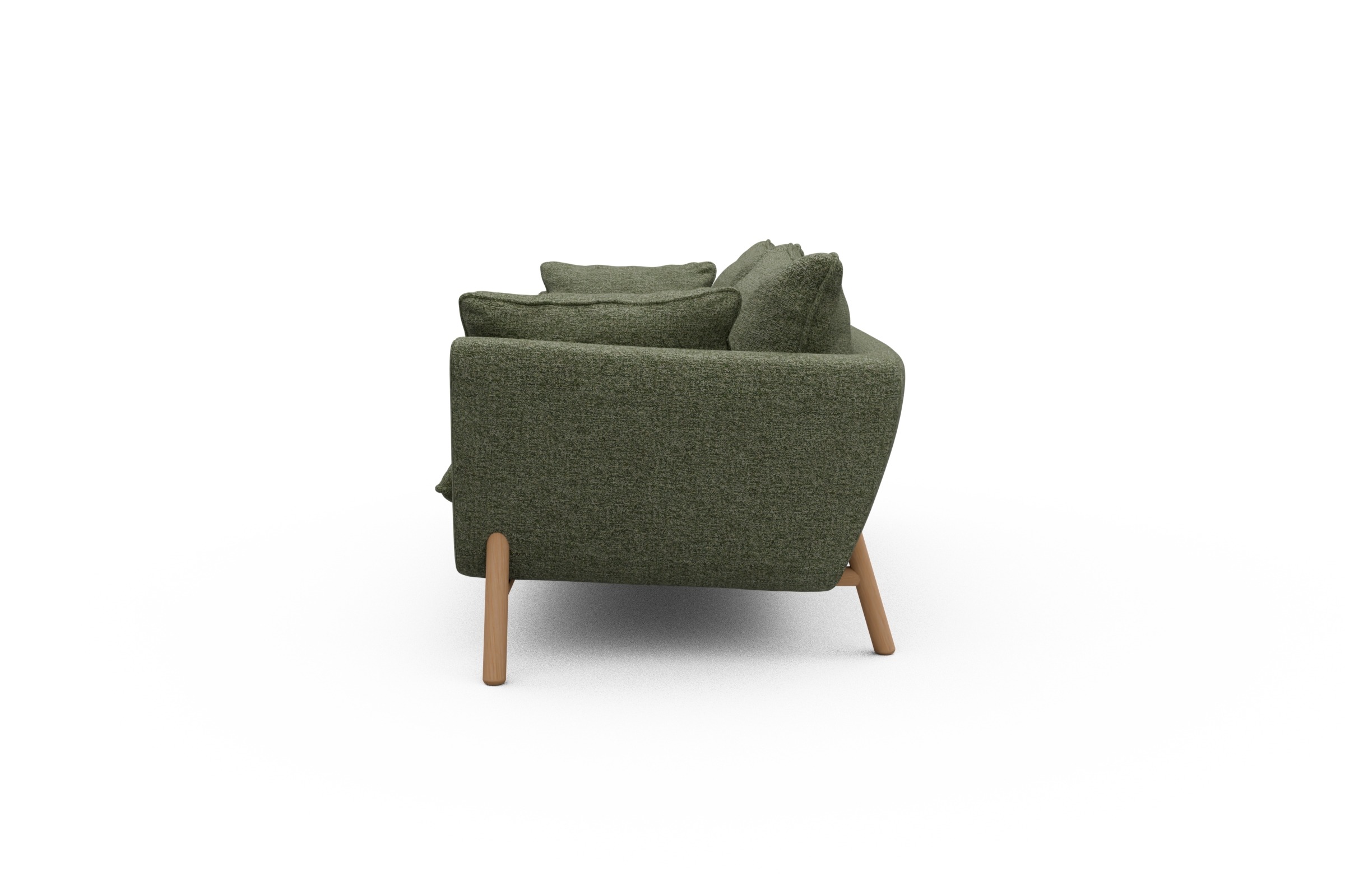 Sofa Emil PREMIUM 3-Sitzer Beinfarbe Eiche Natur Carreno-Vivid-Green